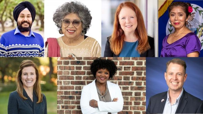 A collage of headshots of the 2023 Alumni Award Winners 