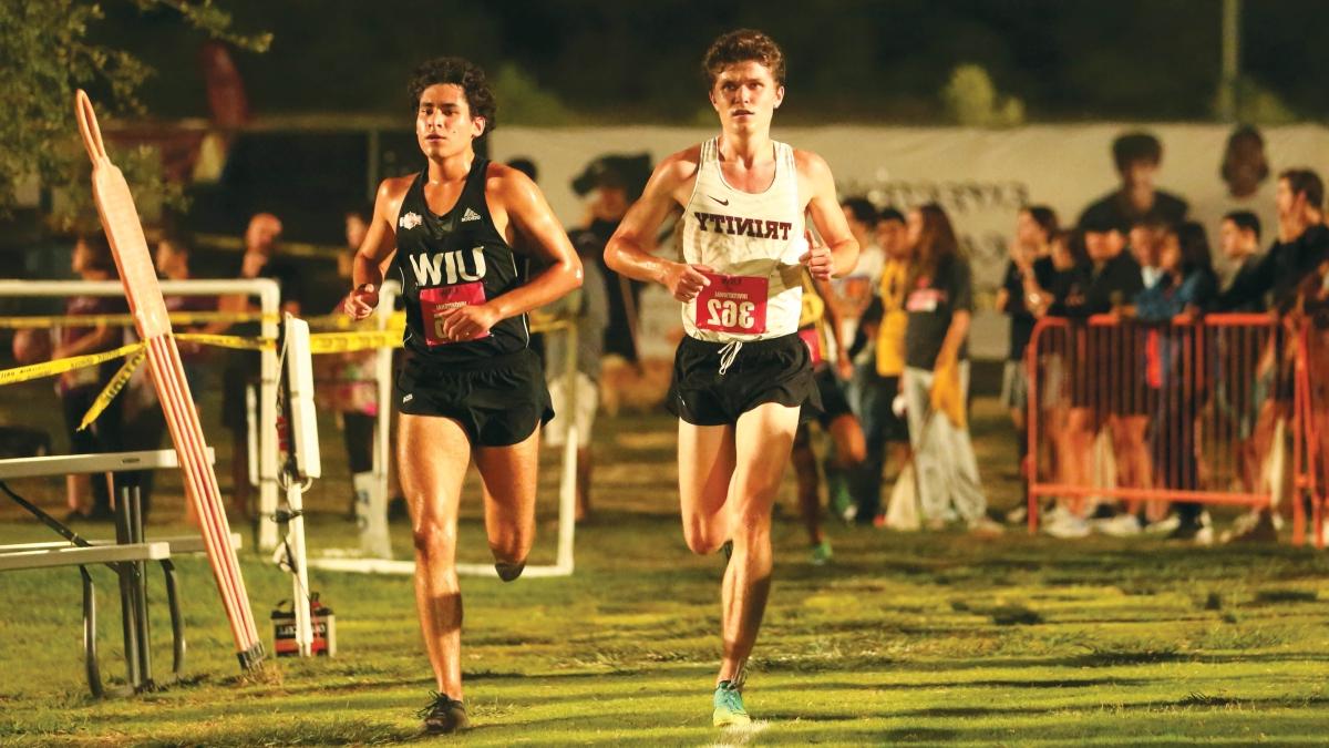 Marco Jonsson '25 running in a cross country race 